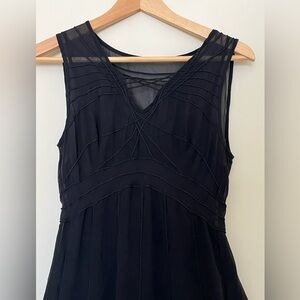 Vintage Y2K 100% Silk Mesh Overlay Raised Seam Floaty Chiffon Maxi Dress M